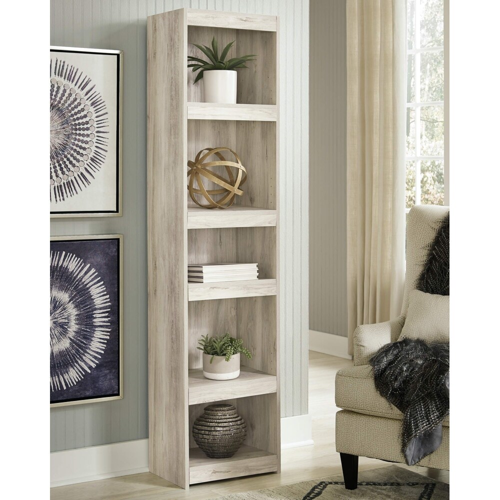 Design by Ashley Bellaby Farmhouse Pier Bookcase with 3 Adjustable Shelves  Cream  16\