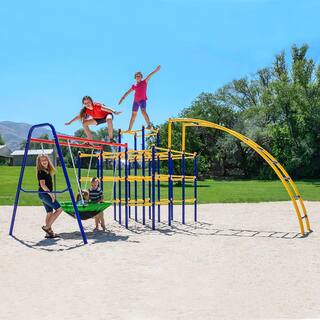 ACTIVPLAY Modular Jungle Gym with Saucer Swing and Arched Ladder Climber APJGC2