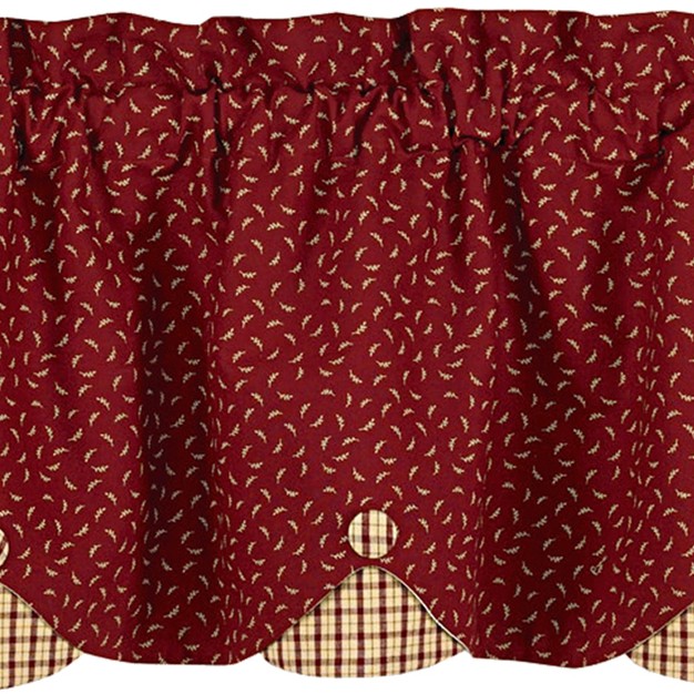 Park Designs Red Apple Jack Scallop Valance 58 x27 x27 l