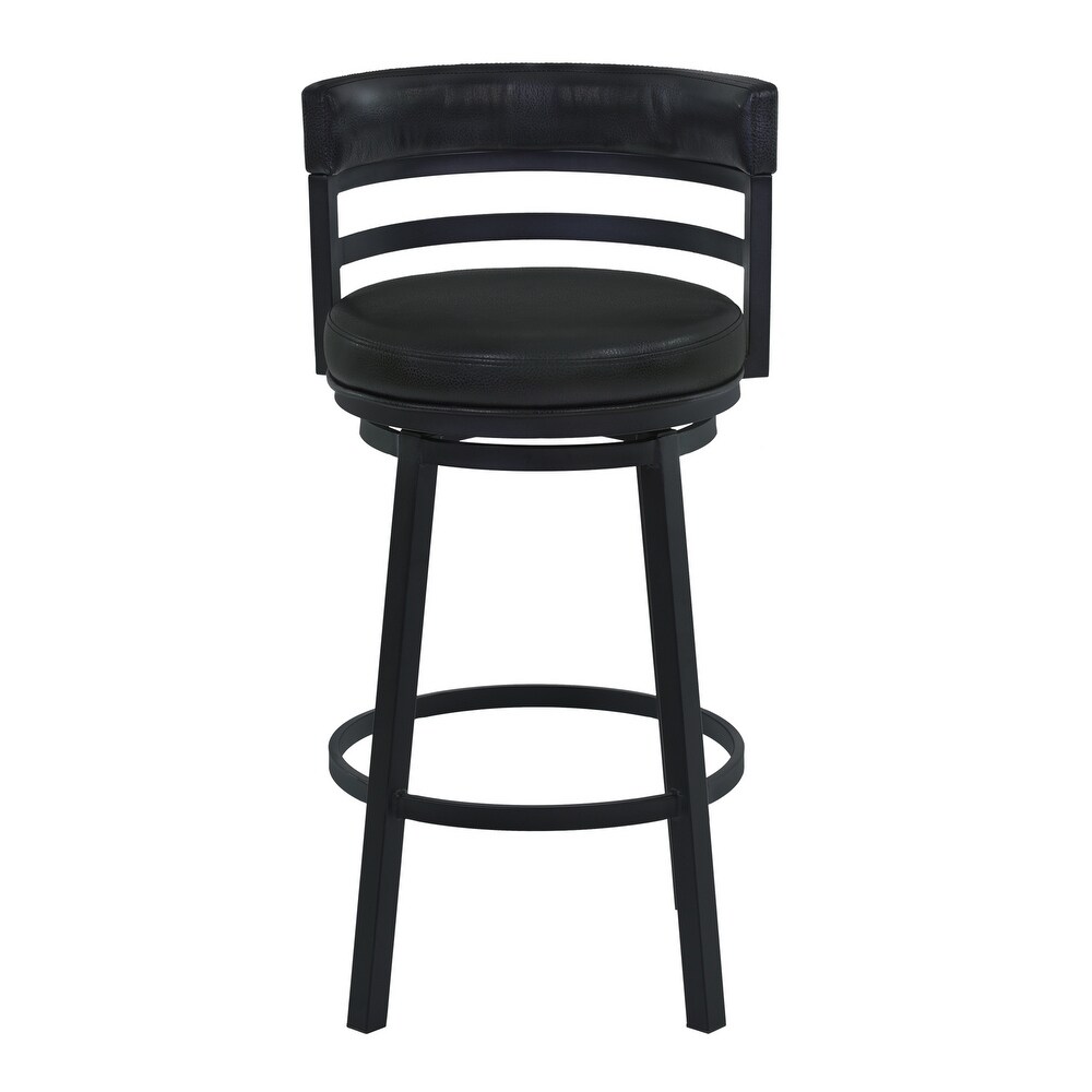 Madrid Modern Swivel Counter/Bar Stool in Faux Leather and Metal