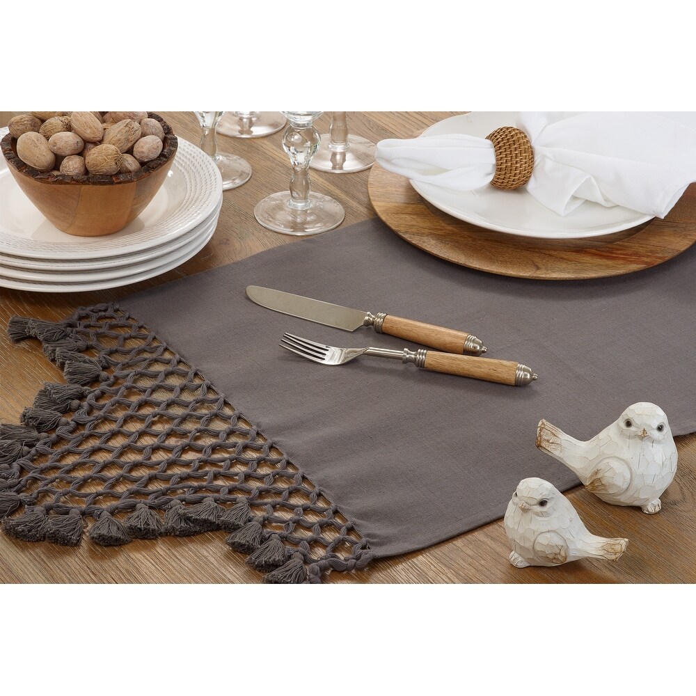 Braided Table Runner With Tassel Design   16\