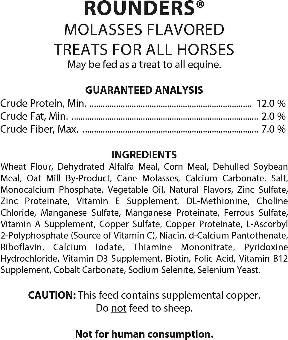 Blue Seal Rounders Molasses Flavor Horse Treats， 30-oz bag