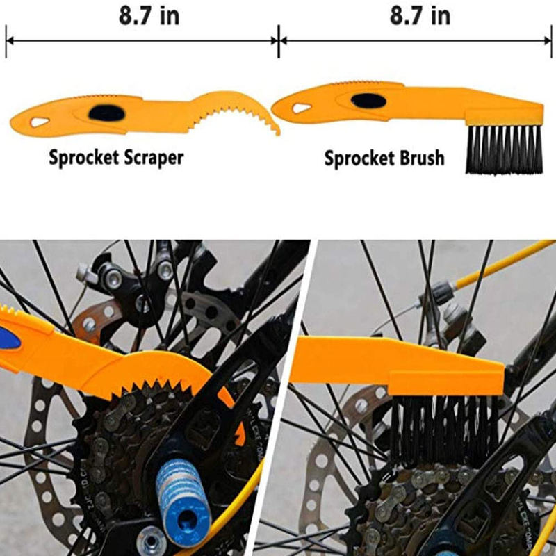 Newest Wholesale 11 PCS Bike chain cleaner Precision Bicycle Wash Cleaning Tool set Machine with Bucket Cycling Brushes Kit