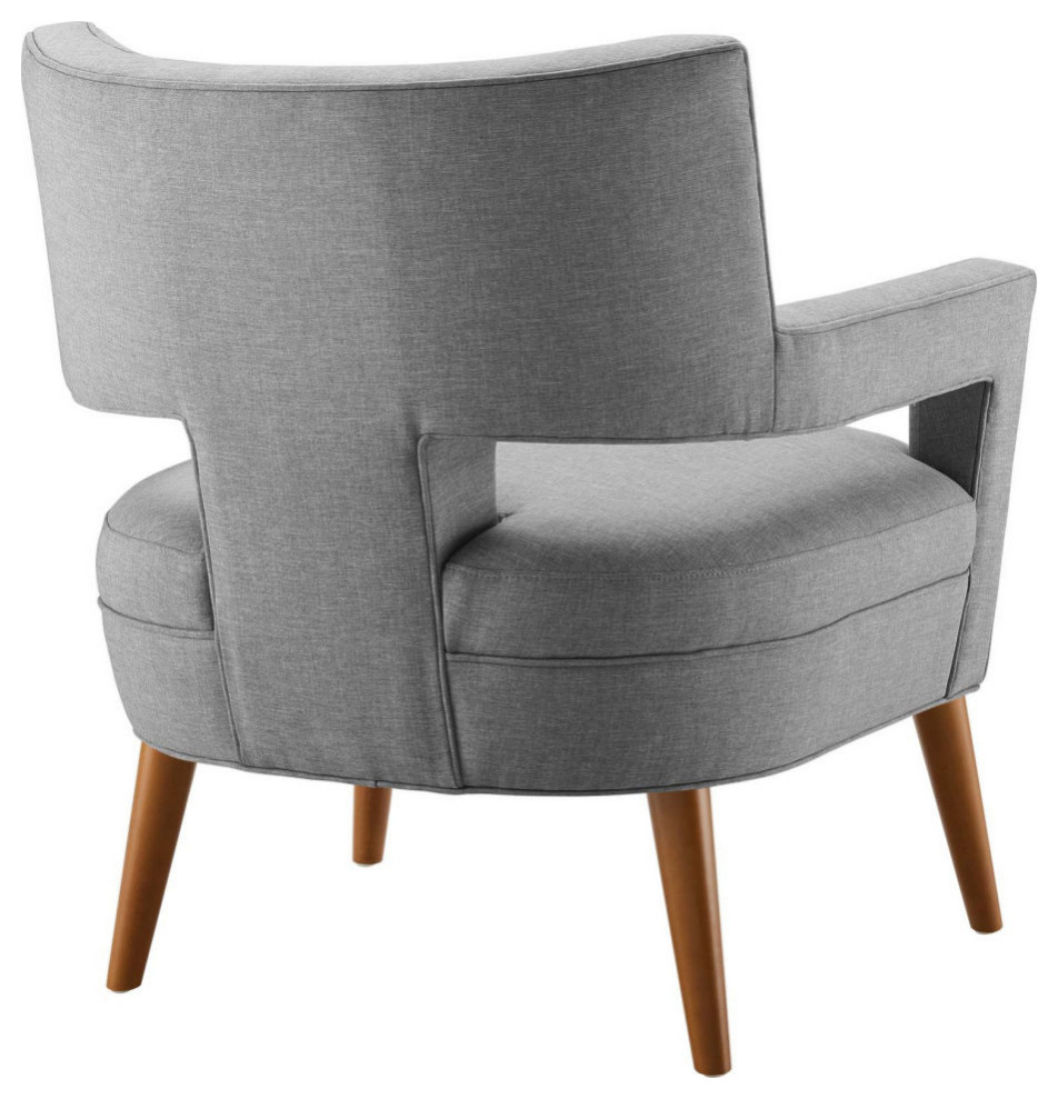 Eliana Light Grey Upholstered Fabric Armchair   Midcentury   Armchairs And Accent Chairs   by Virgil Stanis Design  Houzz