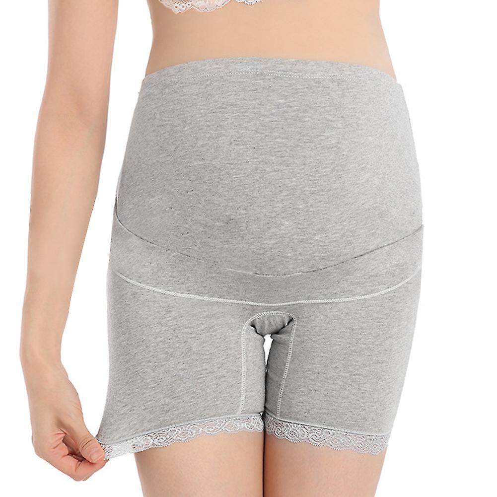 Pregnant Woman High Waist Safety Pants Soft Elastic Adjustable Boyshorts Underweargray Xxl