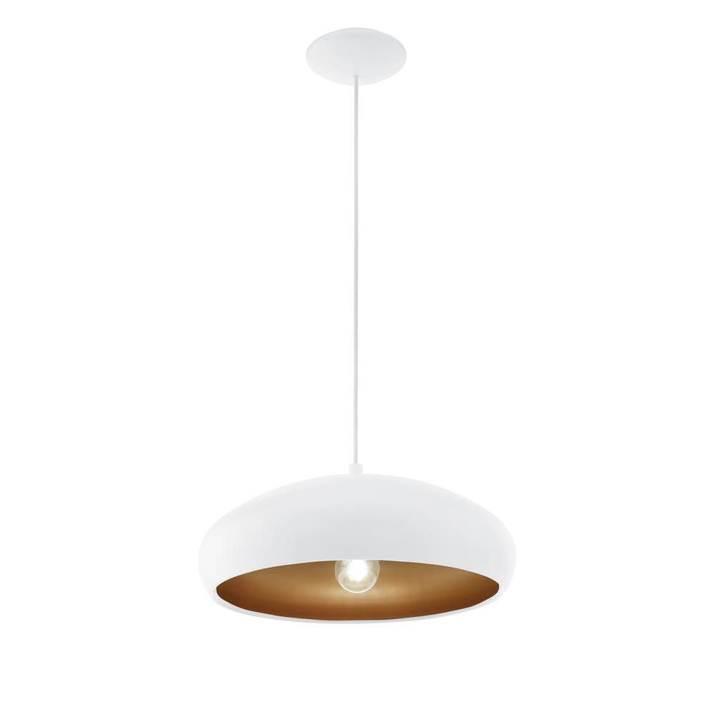 Eglo 94606 Mogano 1 White & Copper 1 Lamp Pendant Light