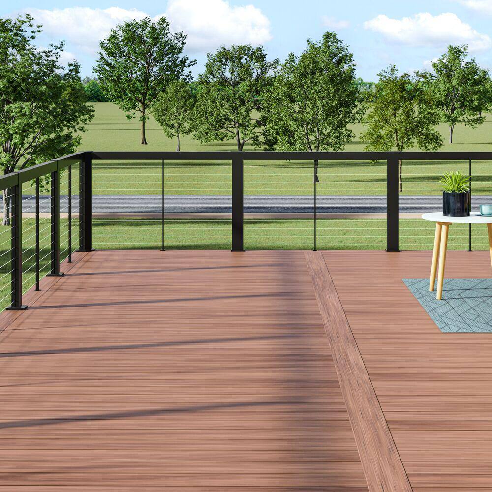 Barrette Outdoor Living Elevation Aluminum 2.29 in. x 3.31 in. x 5.73 ft. Matte Black Beam Kit for Cable Railing System 73053487