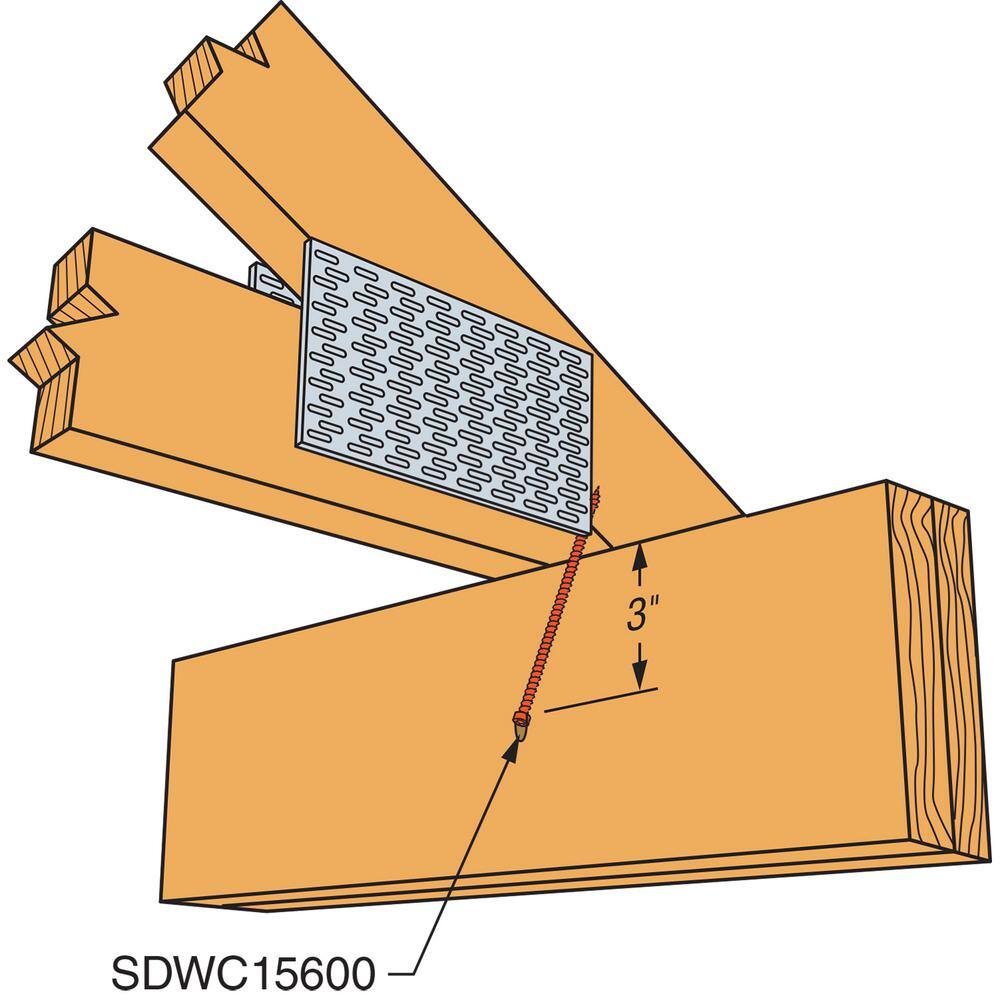 Simpson Strong-Tie 0.152 in. x 6 in. T30 6-Lobe Cap Head Strong-Drive SDWC Truss Screw Orange (50-Pack) SDWC15600-KT