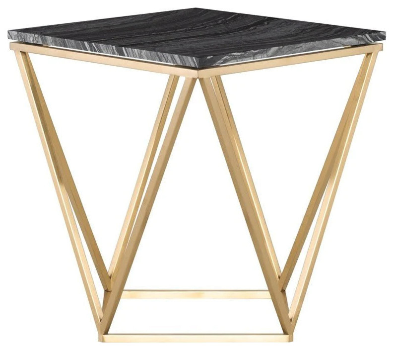 Vera Gold Side Table   Contemporary   Side Tables And End Tables   by Peachtree Fine Furniture  Houzz