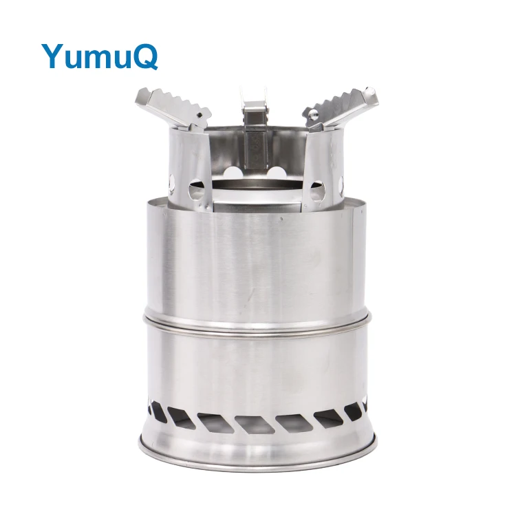 YumuQ 20.5cm Stainless Steel Hot Selling Foldable Portable Wood Burning Camping Stove For Outdoor Picnic Hiking