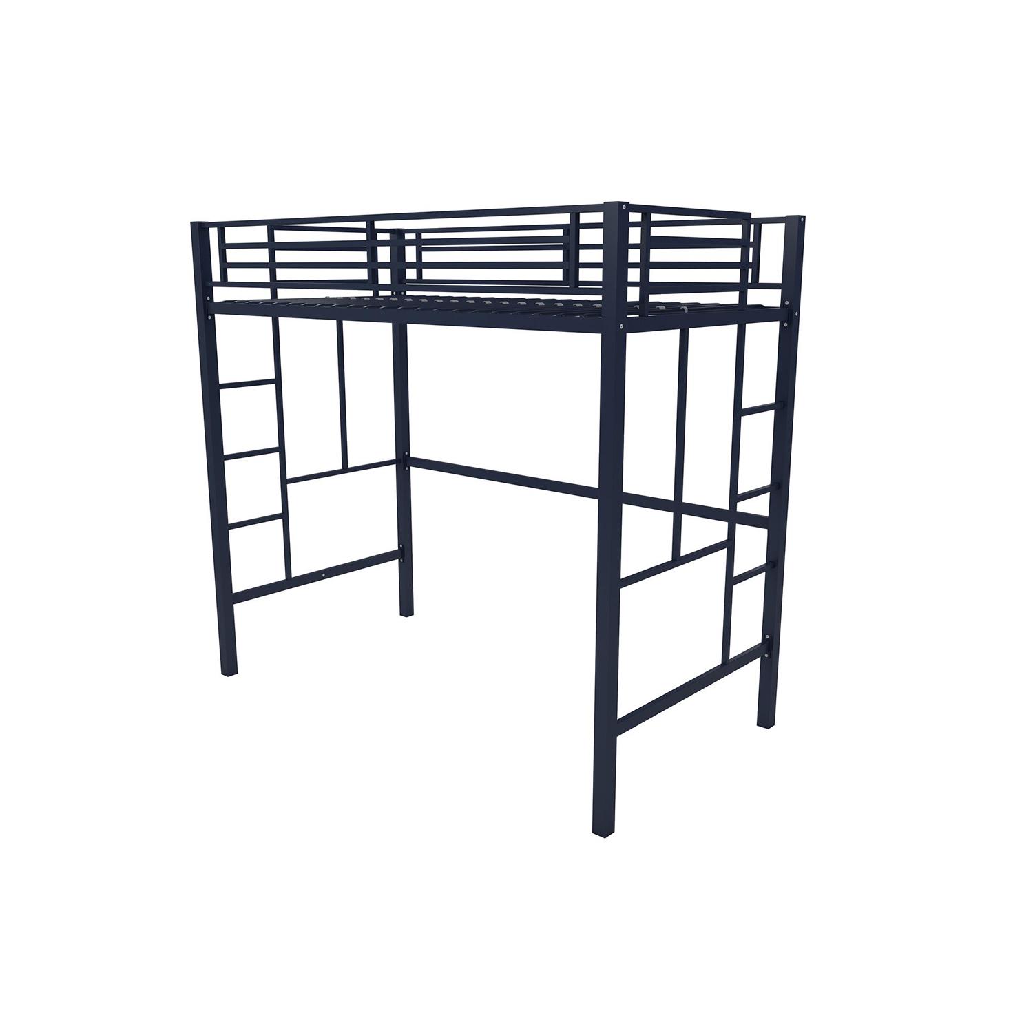 Your Zone Metal Loft Bed Twin Size Navy  Crowdfused