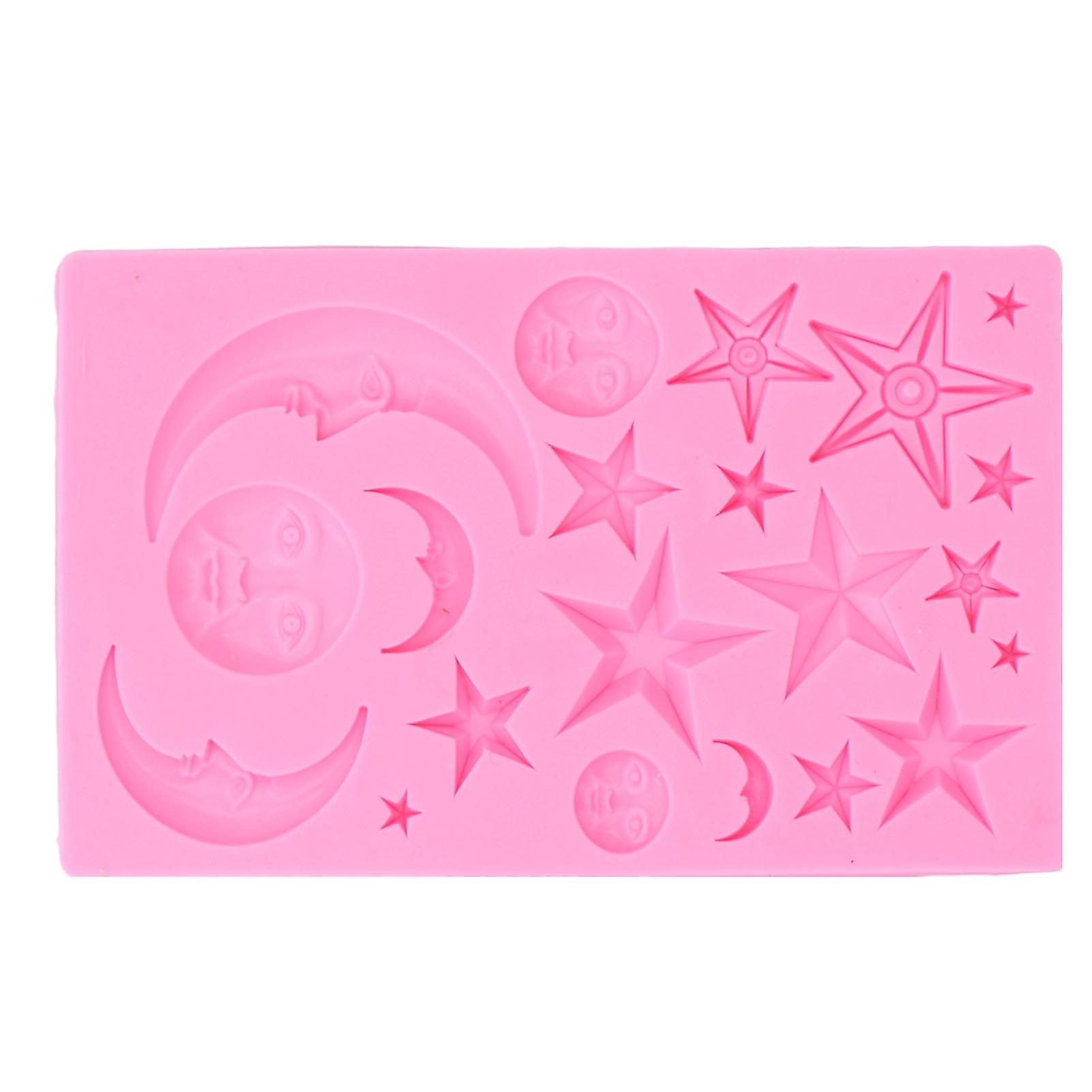 Sun Moon Star Cake Fondant Molds Silicone Cupcake Decoration Molds For Pudding Ice Cream