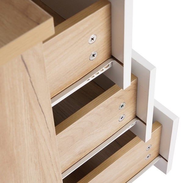 3-Drawer Chest Bedside Table Storage Cabinet - - 36400179