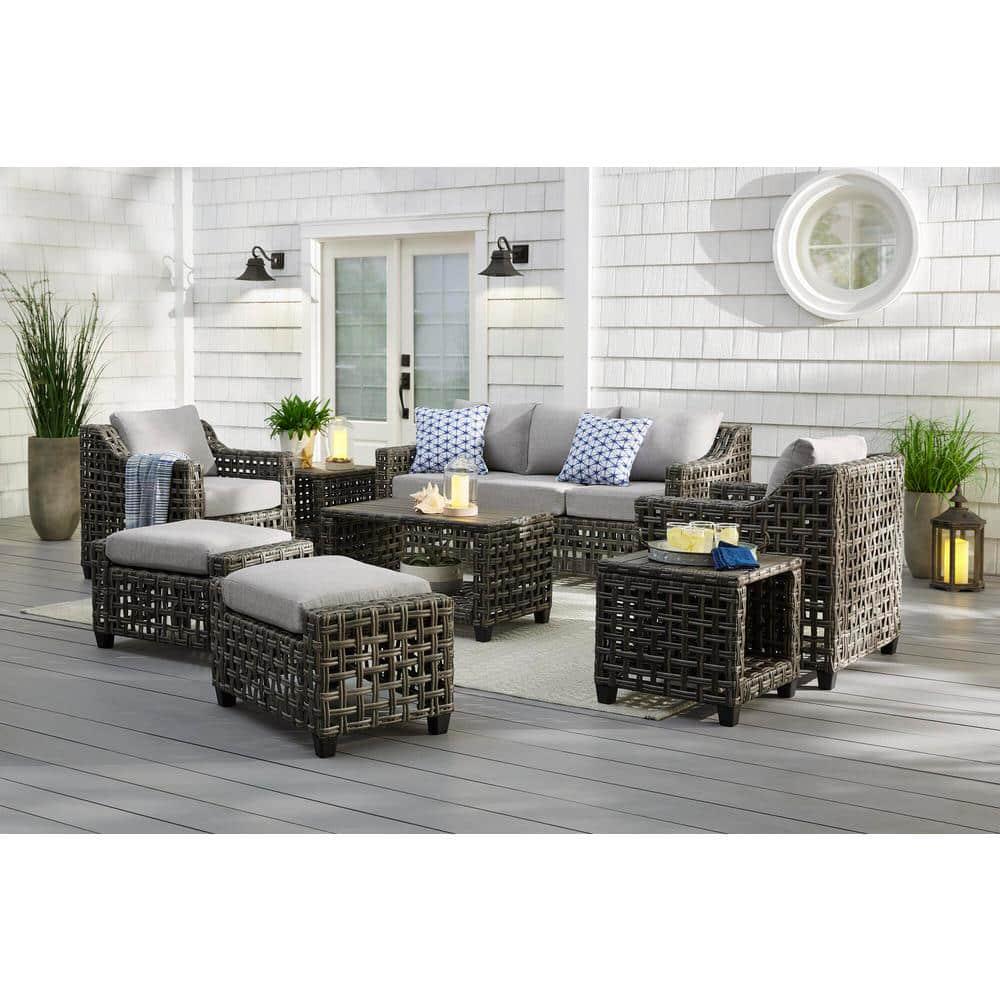 Hampton Bay Briar Ridge Rectangular Wicker Outdoor Patio Coffee Table