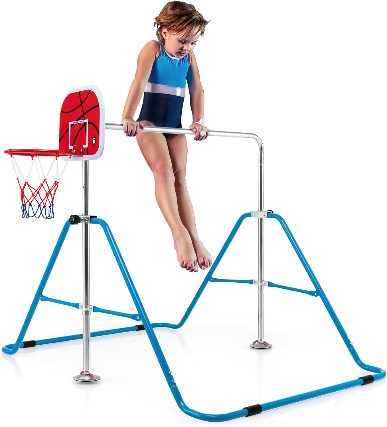 Best 2023 Sturdy Foldable Gymnastics Training Bar W/ Basketball Hoop