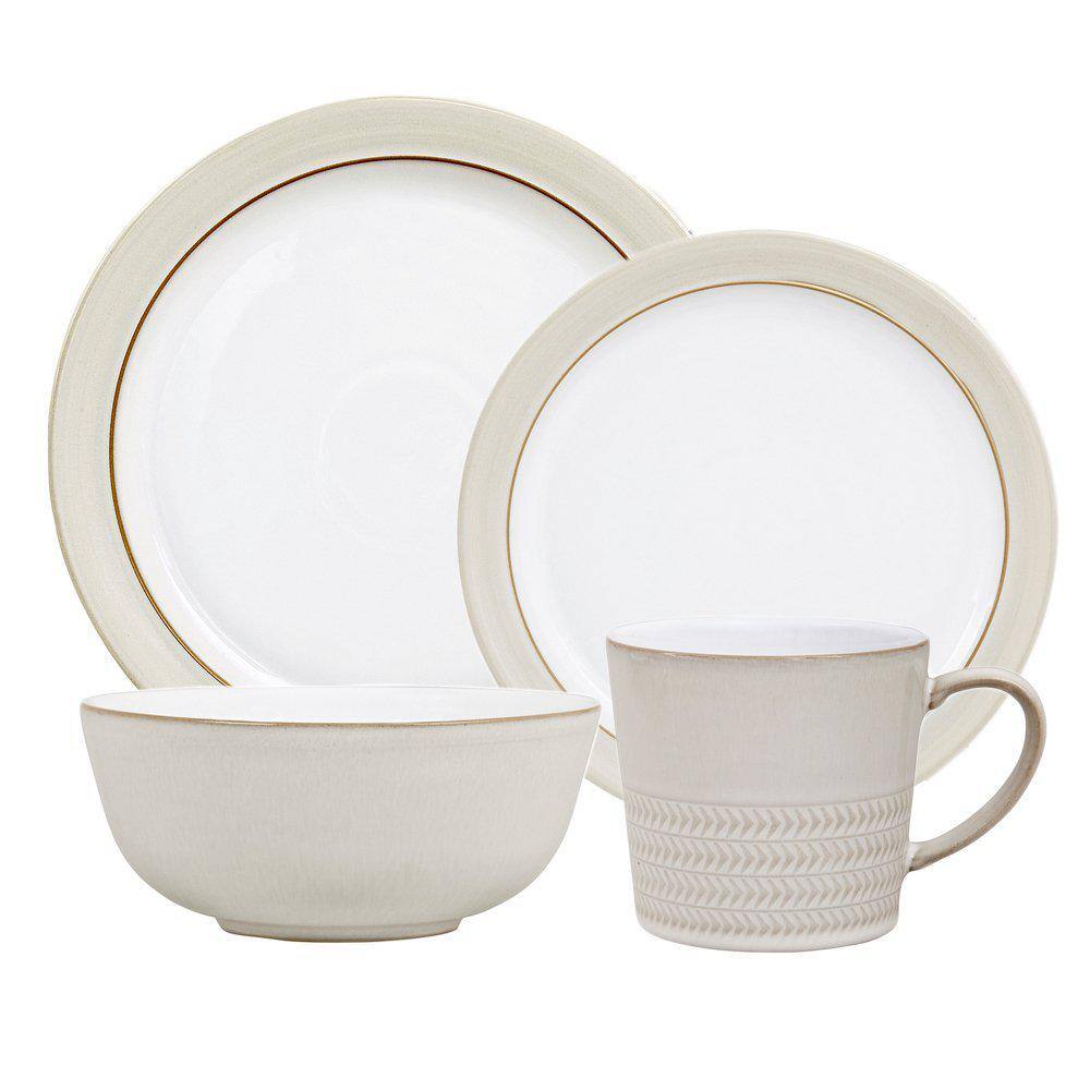 Denby Natural Canvas White Place Setting Set (4-Piece) CNV-100T