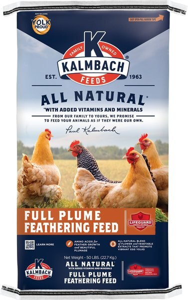 Kalmbach Feeds All Natural 20% Protein Full Plume Feathering Chicken Feed， 50-lb bag