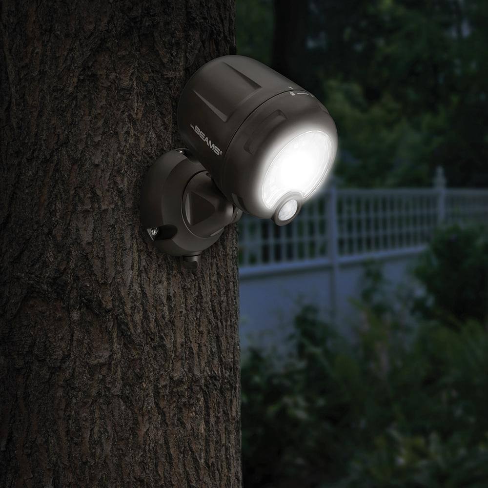 Mr Beams Outdoor 250 Lumen Battery Powered Motion Activated Integrated LED Security Light Brown MB361XT-BRN-01