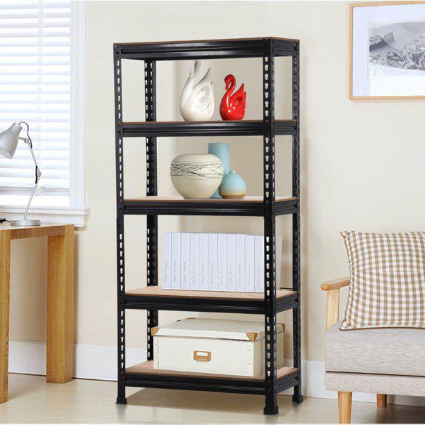 SUGIFT 27.6 Wx12 Dx59 H 5-Tier Shelves ， Black