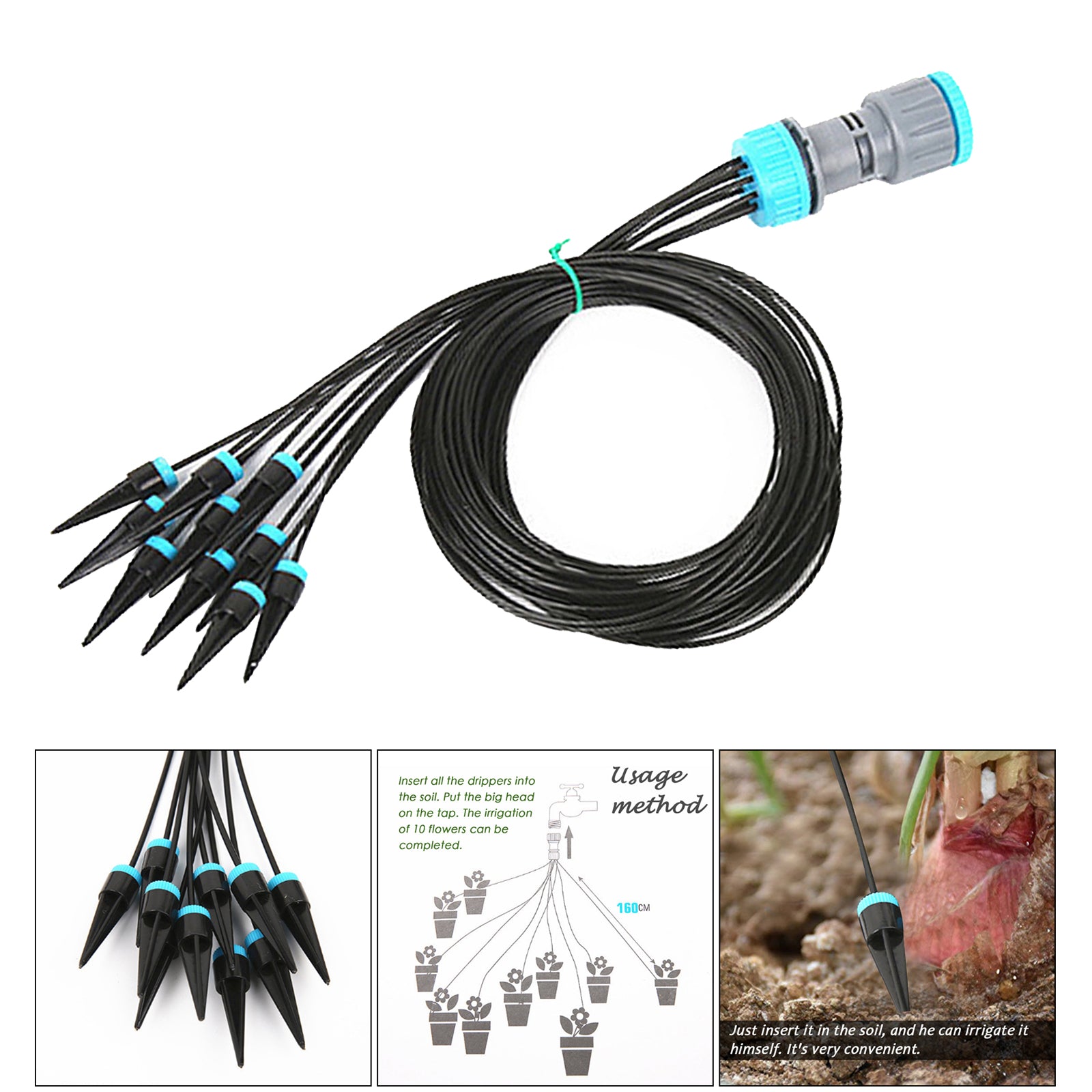 Drip Irrigation Kit Garden Irrigation System with 10 Nozzle Plant Garden Watering Drip Automatic Garden Watering kit