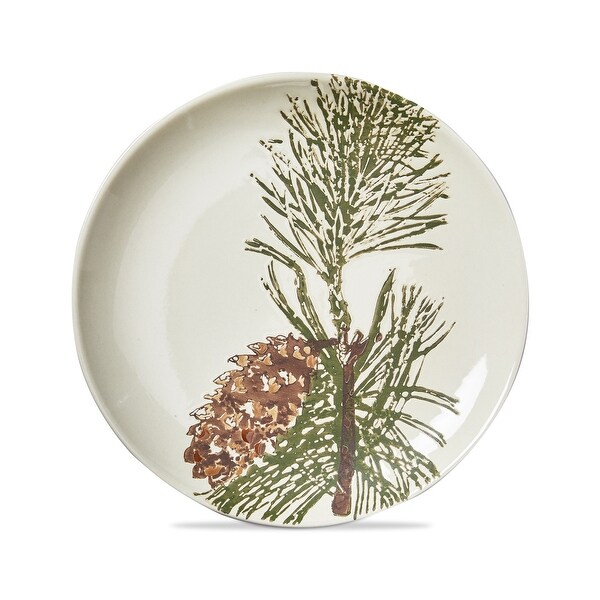 7.3 Wilde Christmas Pine Tree Pinecone Bough Appetizer Serving Plate