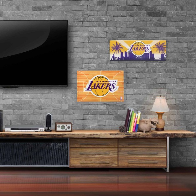 Nba Los Angeles Lakers Court Canvas Wall Sign