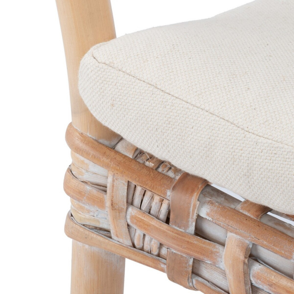 Lettie Rattan Accent Chair Natural White Wash/White   Modern   Armchairs And Accent Chairs   by Virgil Stanis Design  Houzz