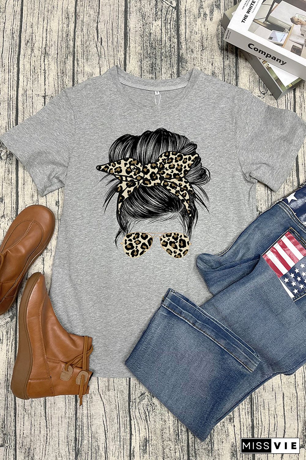 Mama Leopard Short Sleeve Graphic Tee Wholesale