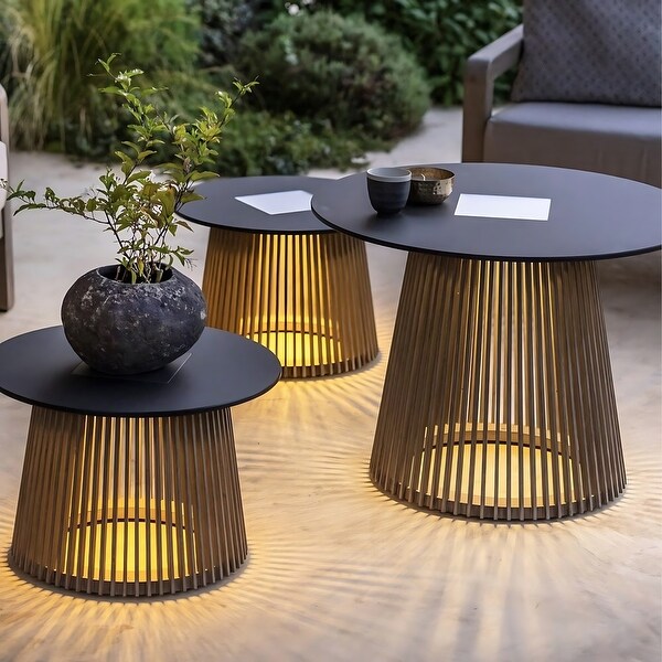 Outdoor Solar LED Glow Coffee Table for Patio