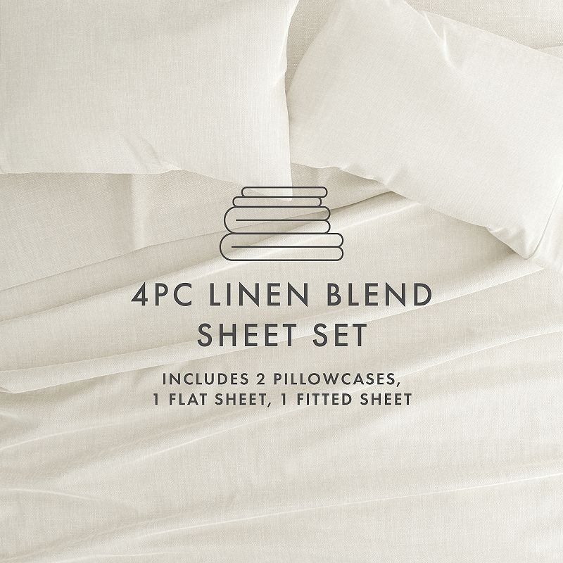 Home Collection Luxury Rayon From Bamboo and Linen Blend 4-piece Sheet Set