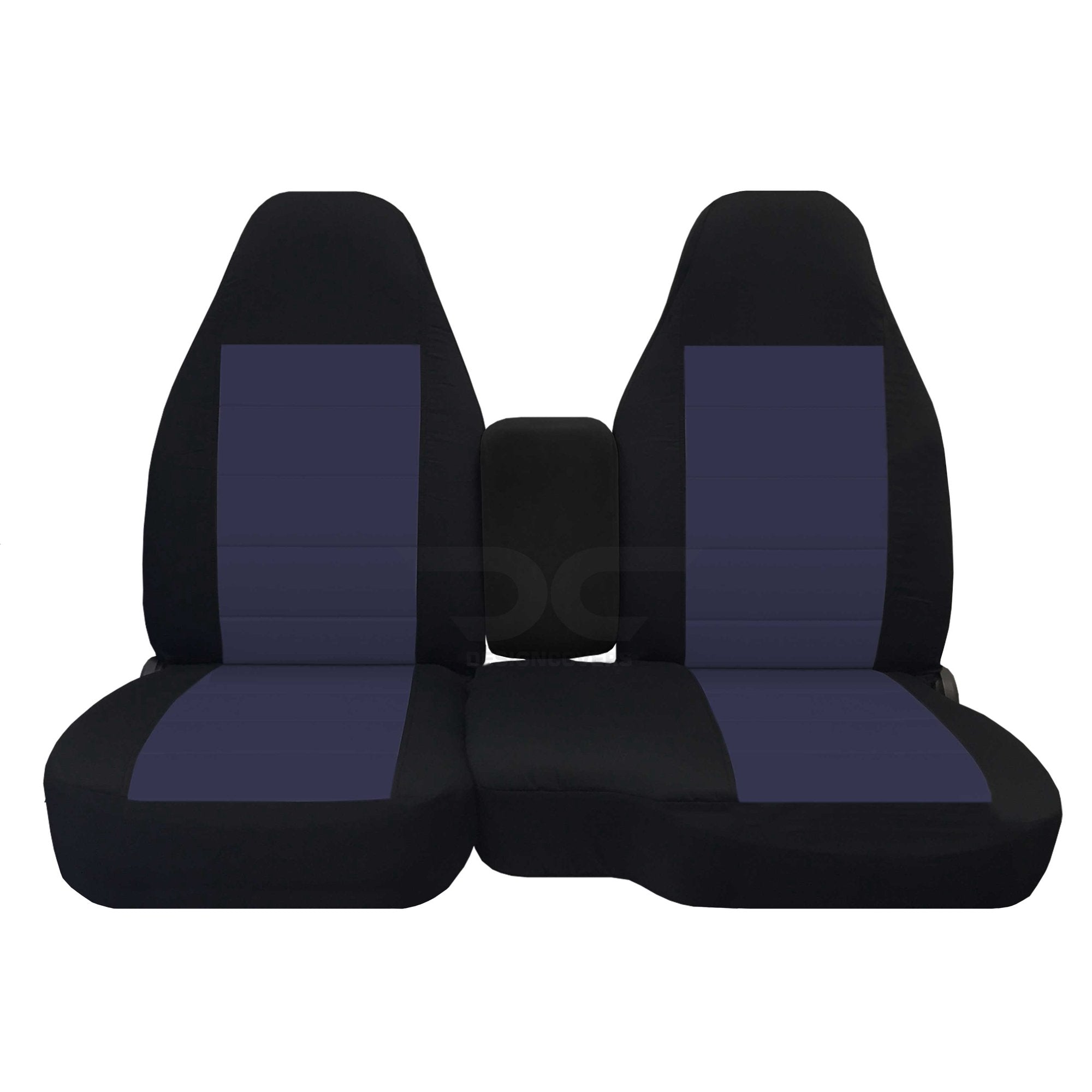 T451-DesignCovers Compatible with 2004-2012 Ford Ranger/Mazda B-Series Camo Truck Seat Covers (60/40 Split Bench) w Solid Center Console: Black and Navy Blue velour