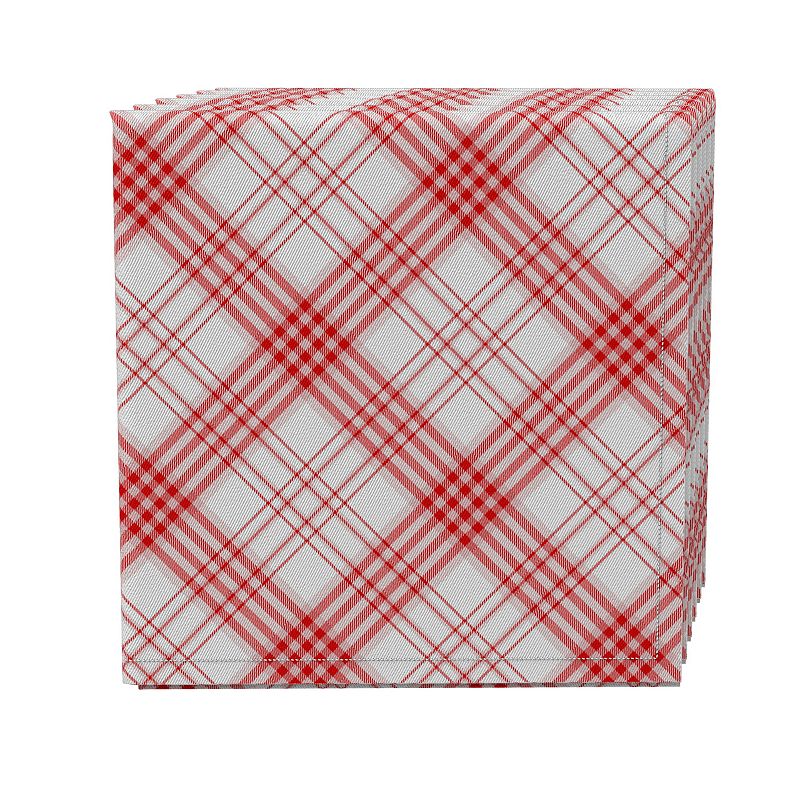 Napkin Set of 4， 100% Cotton， 20x20， Plaid 10