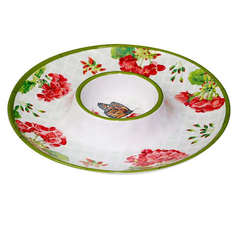 Certified International Geraniums 3-pc. Melamine Hostess Set