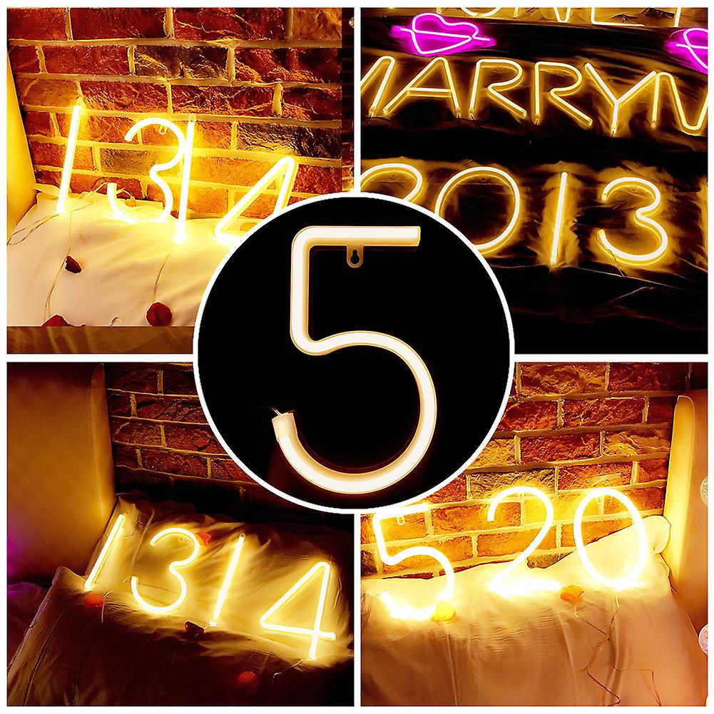 LED Light Luminous Numbers Romantic Neon Lamp Love Party Proposal Use (5)