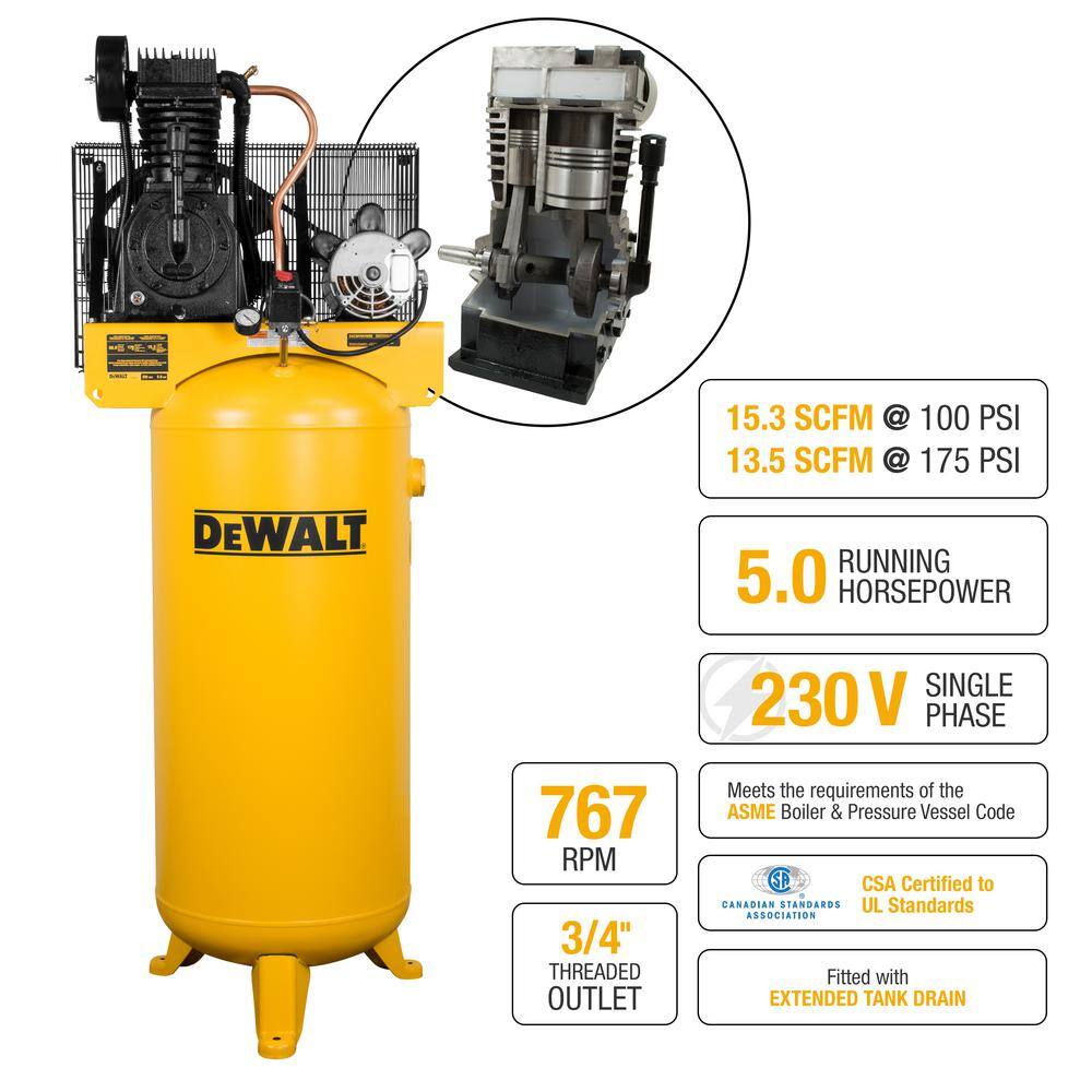 DW 60 Gal. 175 PSI Two Stage Stationary Electric Air Compressor DXCMV5076055