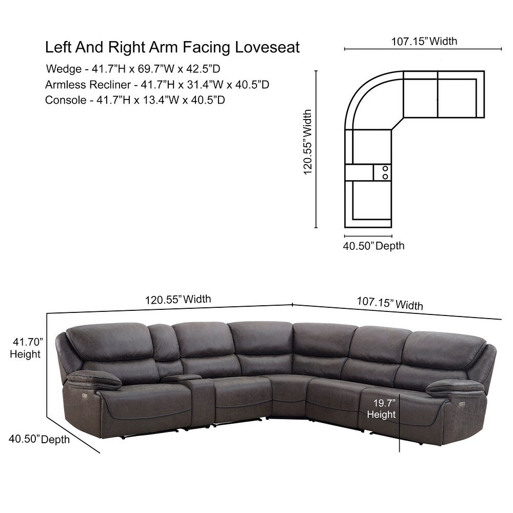 Parkland Smoke Grey Power Reclining Sectional by Greyson Living