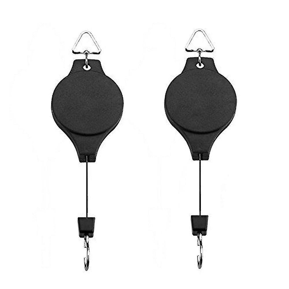 2pcs Retractable Pulley Hanging Basket Pull Down Hanger Garden Plant Pots Hook