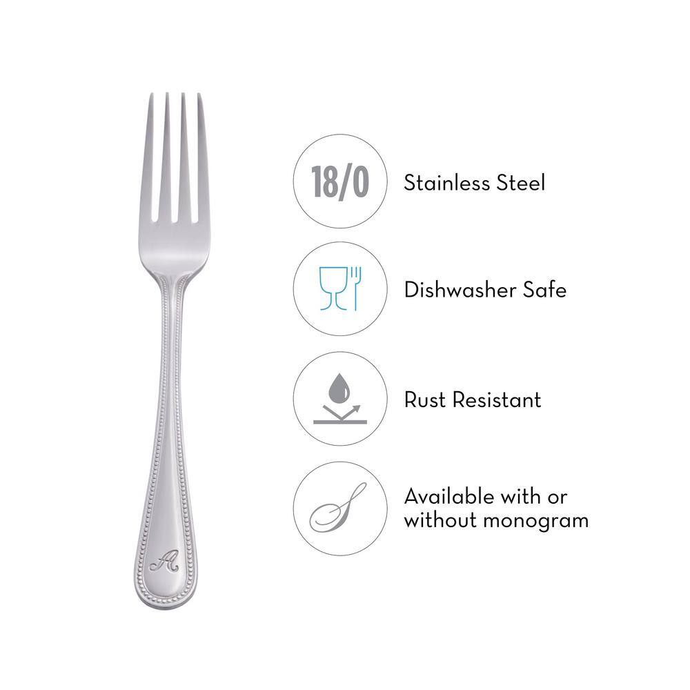 RiverRidge Home Beaded 46-Piece Silver Stainless Steel Flatware Set (Service for 8) 10‐171