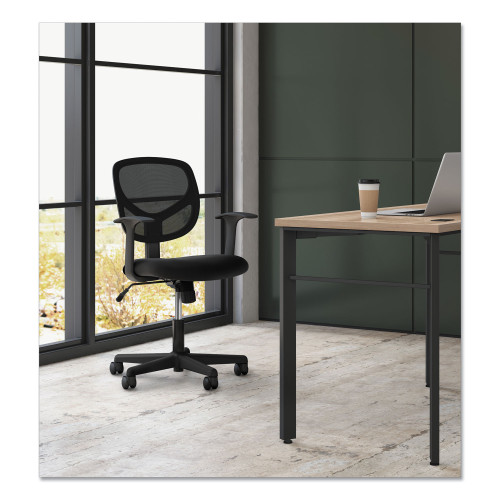 Sadie 1-Oh-Two Mid-Back Task Chairs， Supports Up to 250 lb， 17 to 22 Seat Height， Black (VST102)