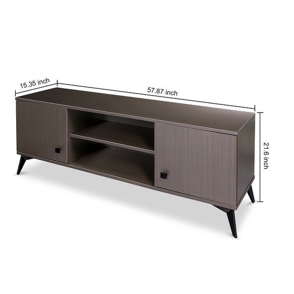 TV Stand for up to 58 inch with Cabinet Wood Storage TV Console Table