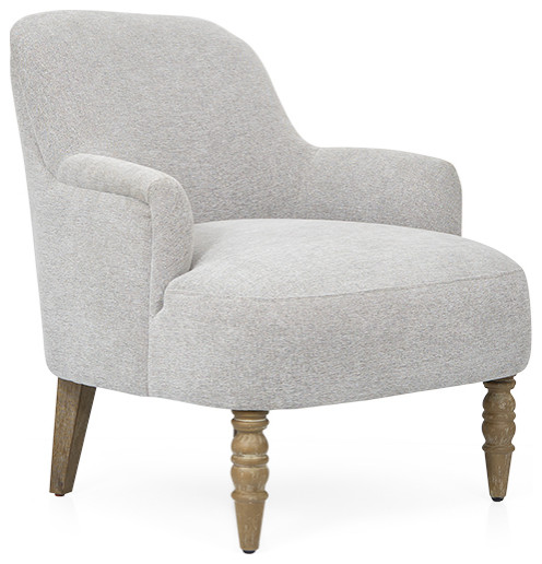 Martha Stewart Jada Transitional Flared Arm Upholstered Accent Chair  Grey   French Country   Armchairs And Accent Chairs   by Olliix  Houzz