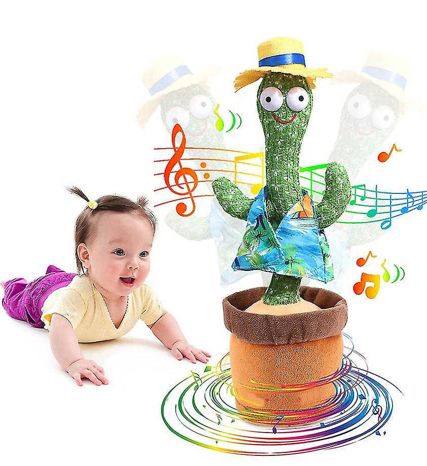 Talking Dancing Cactus Toy With Lighting Singing Recording That Repeats What You Say， English Version