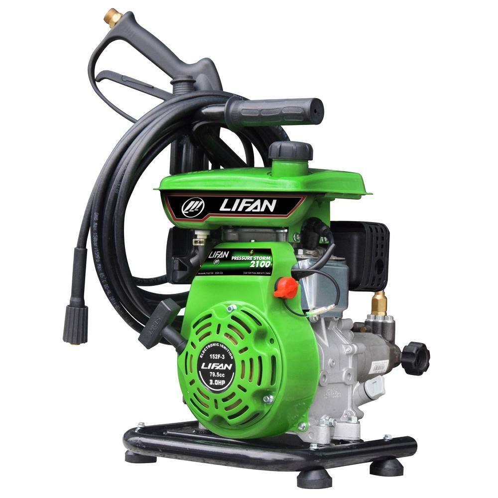 LIFAN 2100 psi 2.0 GPM AR Axial Cam Pump Recoil Start Gas Pressure Washer with CARB Compliant LFQ2130-CA