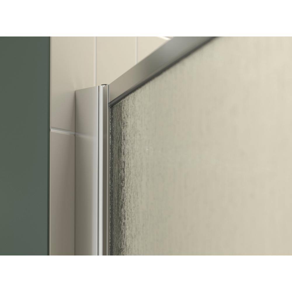 Sterling 32-34 in. - 34-14 in. W x 65 in. H Standard Pivot Framed Shower Door with 18 in. Thick Rain Textured Glass in Silver 26936-3G06-S