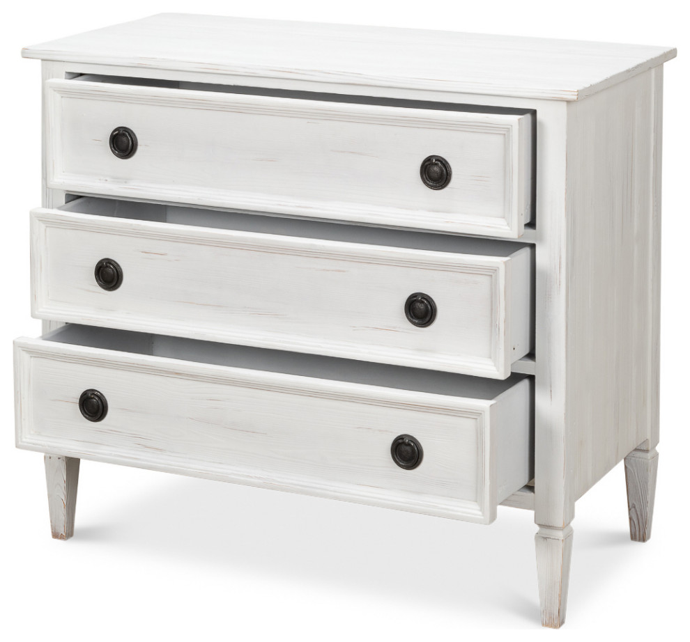 French Provincial White Painted Dresser   Farmhouse   Accent Chests And Cabinets   by English Georgian America  Houzz