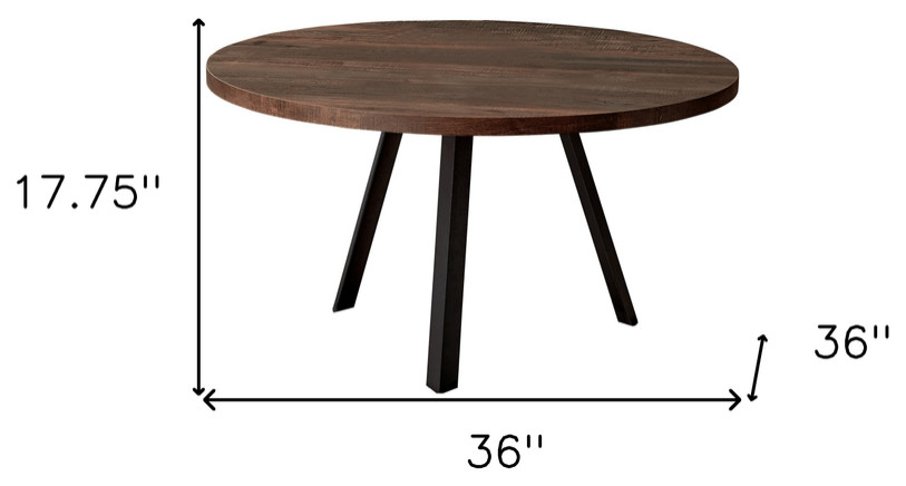 36 quotBrown And Black Round Coffee Table   Coffee Tables   by HomeRoots  Houzz