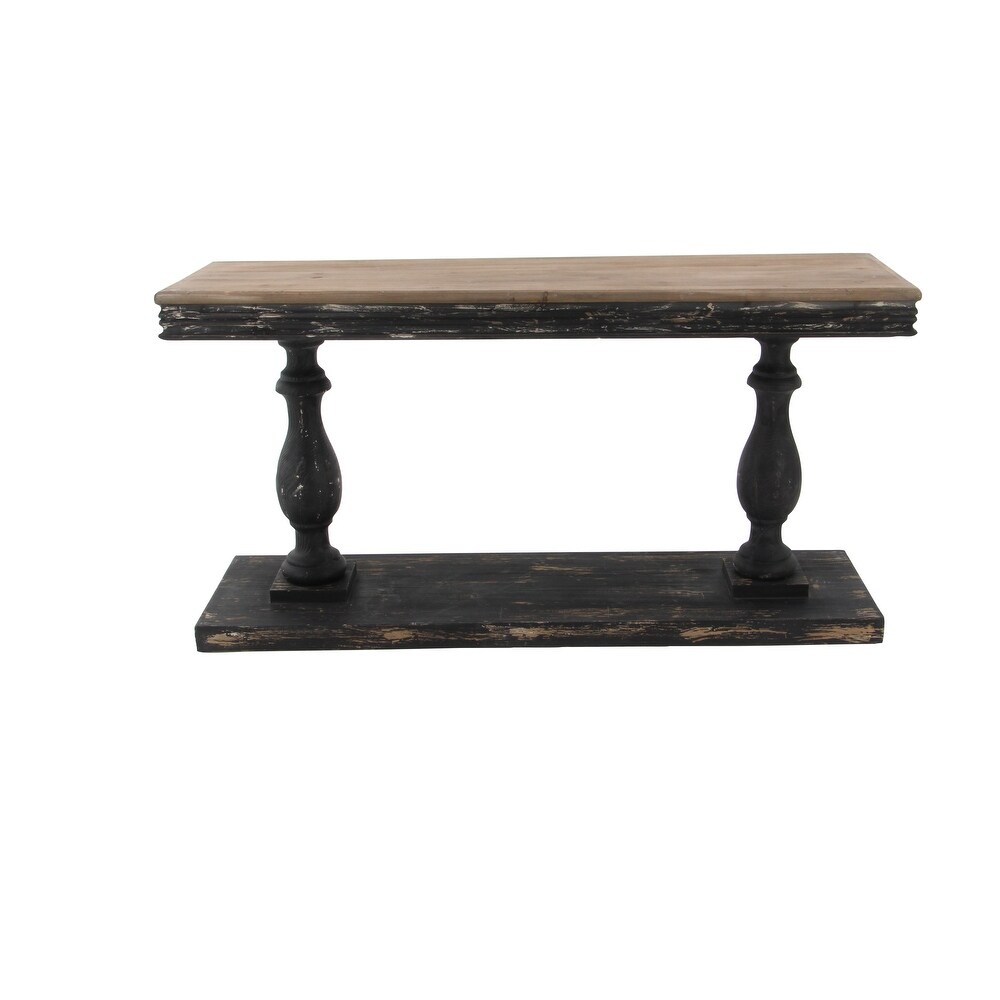 Black Fir Vintage Console Table 31 x 59 x 18   59 x 18 x 31