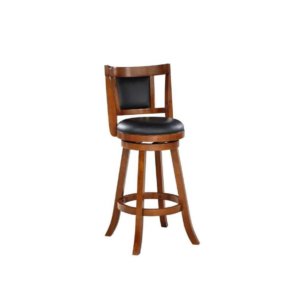 Boraam Avianna 29 in. Walnut Swivel Bar Stool with Cushion 62529