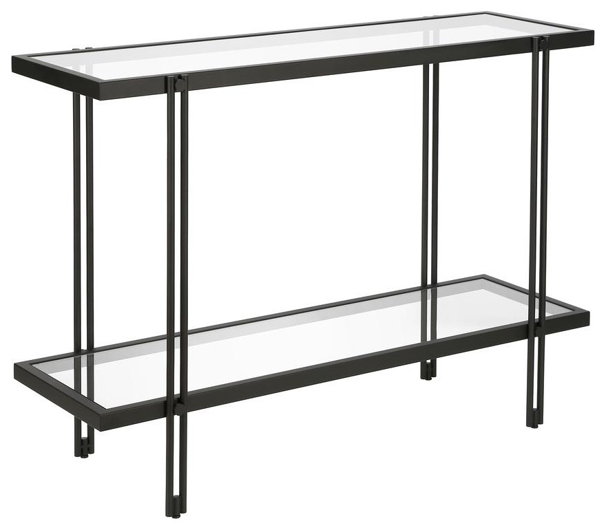 Inez 42  x27 x27Wide Rectangular Console Table in Blackened Bronze   Contemporary   Console Tables   by Homesquare  Houzz