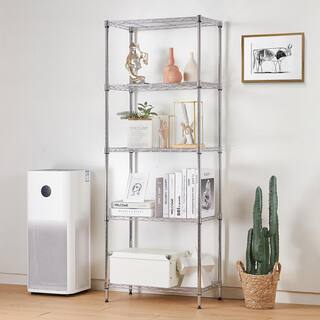 mzg 5 Tier Chrome Utility Wire Shelving Unit 14 in. x 24 in. x 63 in. E3560160OH501LB